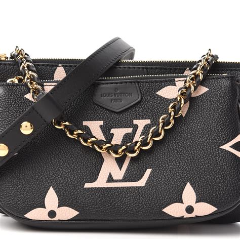 louis vuitton multi pochette accessoires bicolore black beige monogram empreinte|Louis Vuitton Pochette crossbody.